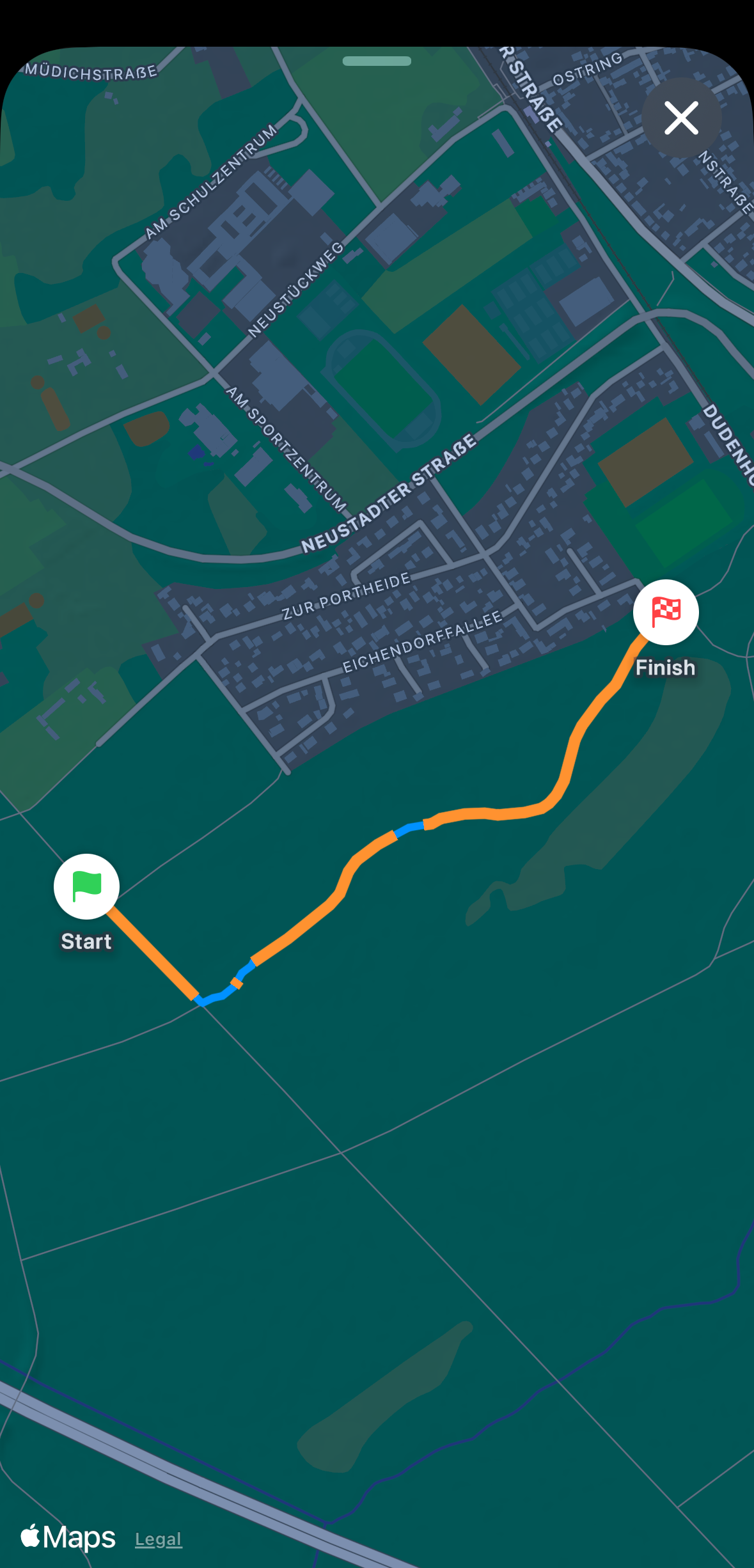 My Wheelie Tracker showing a live route on the map