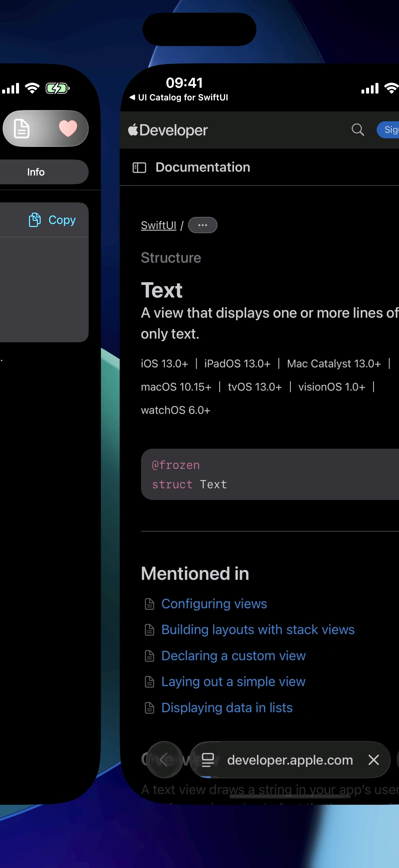 One tab to the official docs for each component